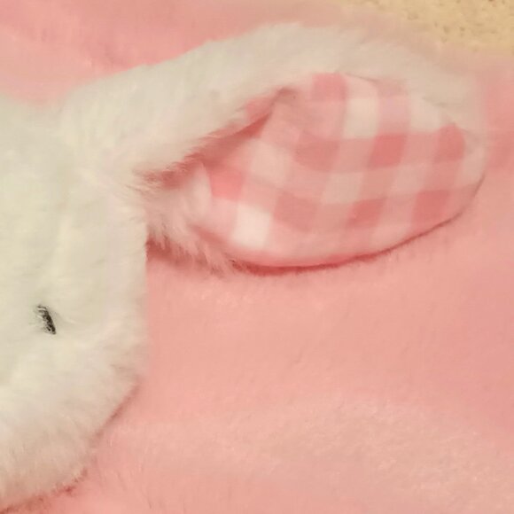 NWOT~ White Bunny Rabbit with Pink Embroidered 1st Easter Baby Security Blanket - Picture 9 of 11